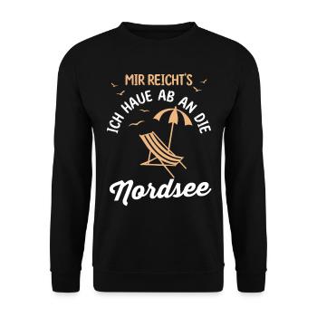 Mir reichts ich haue ab an die Nordsee - Unisex Pullover - Schwarz - Vorne - Alina (178cm) & Michal (187cm)