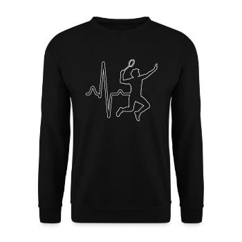 Badminton Heartbeat - Sweat-shirt Unisexe - noir - Devant - Alina (178cm) & Michal (187cm)