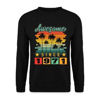 Awesome Since 1971 - Unisex Sweatshirt - black - Front - Alina (178cm) & Michal (187cm)
