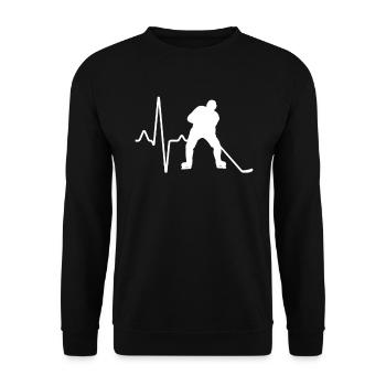 Battement de cœur de hockey sur glace - Sweat-shirt Unisexe - noir - Devant - Alina (178cm) & Michal (187cm)