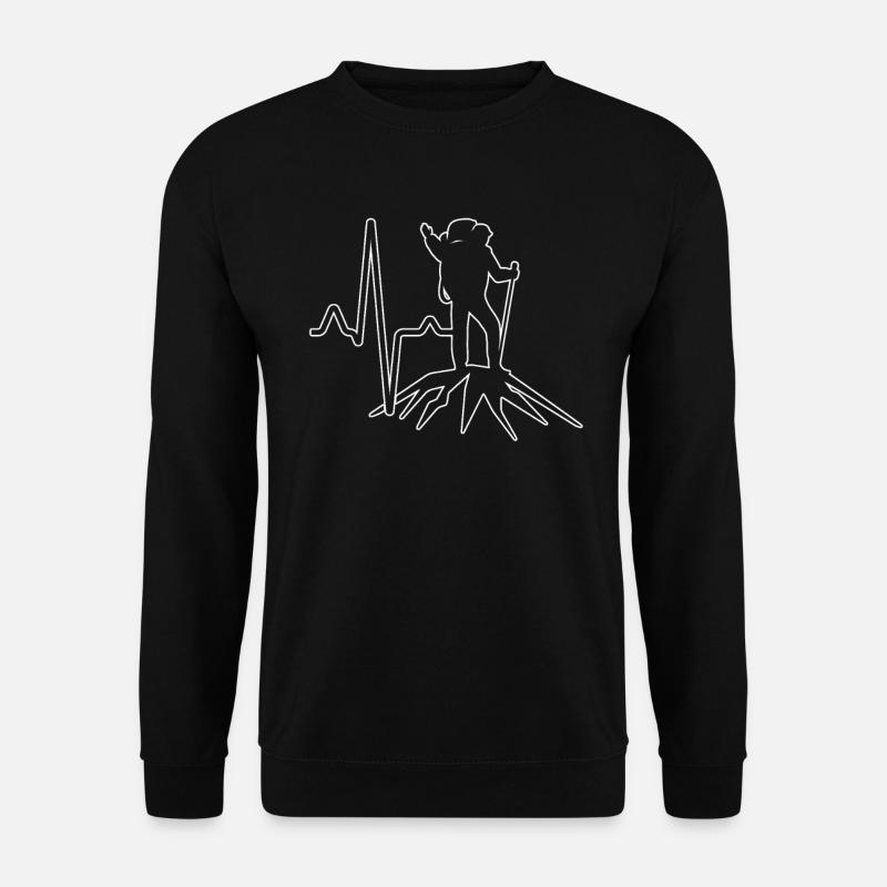 Hiking Mountains Heartbeat - Unisex Sweatshirt - black