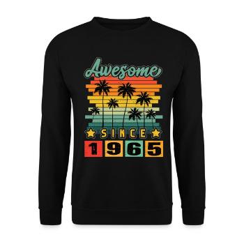 Awesome Since 1965 - Unisex Sweatshirt - black - Front - Alina (178cm) & Michal (187cm)