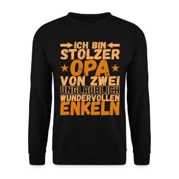 Opa Großvater - Unisex Pullover - Schwarz - Vorne - Alina (178cm) & Michal (187cm)