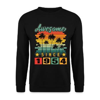 Awesome Since 1954 - Unisex Sweatshirt - black - Front - Alina (178cm) & Michal (187cm)