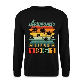 Awesome Since 1951 - Unisex Sweatshirt - black - Front - Alina (178cm) & Michal (187cm)