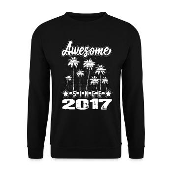 Awesome Since 2017 - Unisex Sweatshirt - black - Front - Alina (178cm) & Michal (187cm)