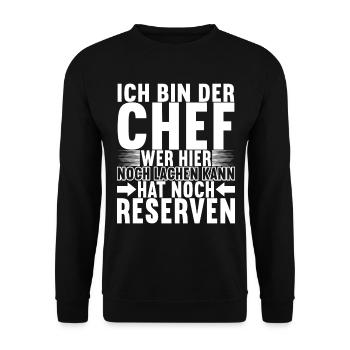 Abteilungsleiter Chef - Unisex Pullover - Schwarz - Vorne - Alina (178cm) & Michal (187cm)