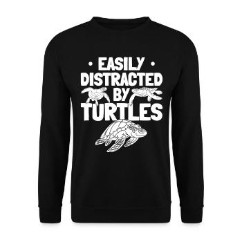 Cute sea turtles are easily stored by - Unisex Sweatshirt - black - Front - Alina (178cm) & Michal (187cm)