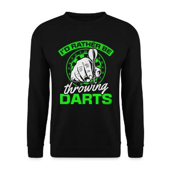 Jouer aux fléchettes joueur jeu de fléchettes je préférerais - Sweat-shirt Unisexe - noir - Devant - Alina (178cm) & Michal (187cm)