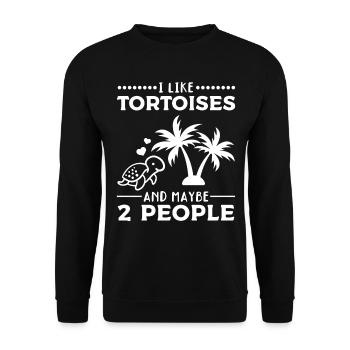 I like turtles and maybe 2 people I - Unisex Sweatshirt - black - Front - Alina (178cm) & Michal (187cm)