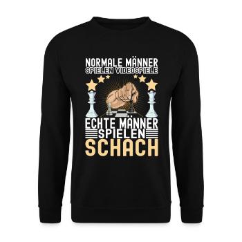 Schach Schachspieler - Unisex Pullover - Schwarz - Vorne - Alina (178cm) & Michal (187cm)