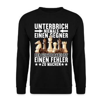 Schach Schachspieler - Unisex Pullover - Schwarz - Vorne - Alina (178cm) & Michal (187cm)