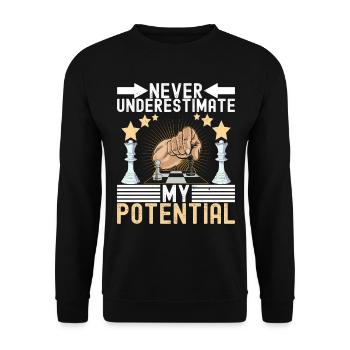 Schach Schachspieler - Unisex Pullover - Schwarz - Vorne - Alina (178cm) & Michal (187cm)