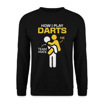Drôle de joueur de fléchettes I Comment je joue aux fléchettes Drôle - Sweat-shirt Unisexe - noir - Devant - Alina (178cm) & Michal (187cm)