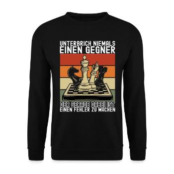 Schach Schachspieler - Unisex Pullover - Schwarz - Vorne - Alina (178cm) & Michal (187cm)