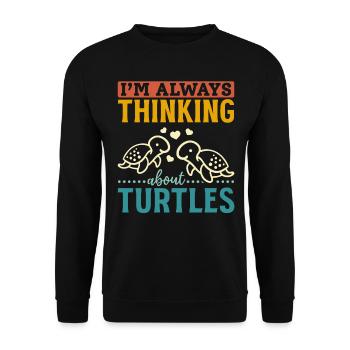 Cute turtle sea turtle I think - Unisex Sweatshirt - black - Front - Alina (178cm) & Michal (187cm)