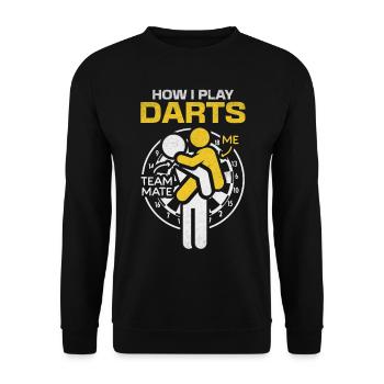Comment jouer à Darts Funny Darts Player - Sweat-shirt Unisexe - noir - Devant - Alina (178cm) & Michal (187cm)