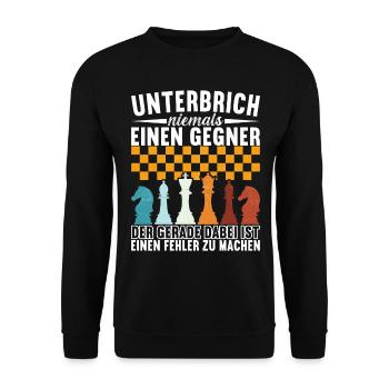 Schach Schachspieler - Unisex Pullover - Schwarz - Vorne - Alina (178cm) & Michal (187cm)