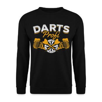 Darts Profi Dartspielset Dartscheibe und Pfeile - Unisex Pullover - Schwarz - Vorne - Alina (178cm) & Michal (187cm)