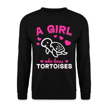 Amoureux des tortues de mer Fille Tortues Une fille, - Sweat-shirt Unisexe - noir - Devant - Alina (178cm) & Michal (187cm)