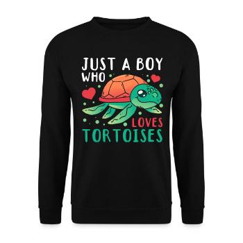 Juste un garçon qui aime les tortues - Sweat-shirt Unisexe - noir - Devant - Alina (178cm) & Michal (187cm)