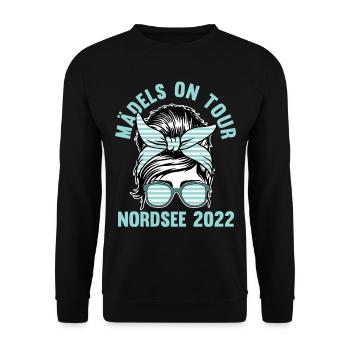 Mädels on Tour Nordsee 2022 - Unisex Pullover - Schwarz - Vorne - Alina (178cm) & Michal (187cm)