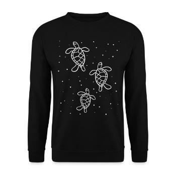 Cute turtle swim cute - Unisex Sweatshirt - black - Front - Alina (178cm) & Michal (187cm)