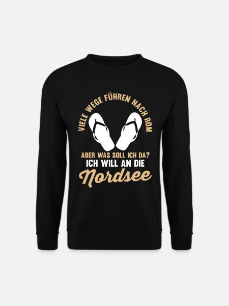 Ich will an die Nordsee - Unisex Pullover - Schwarz