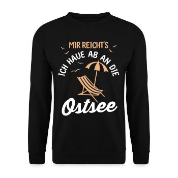 Mir reichts ich haue ab an die Ostsee - Unisex Pullover - Schwarz - Vorne - Alina (178cm) & Michal (187cm)