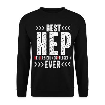 Hep Healer Social Professions Motive - Unisex Sweatshirt - black - Front - Alina (178cm) & Michal (187cm)