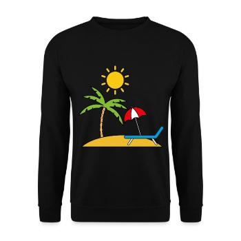 Umbrella Palm Beach Summer Time - Unisex Sweatshirt - black - Front - Alina (178cm) & Michal (187cm)
