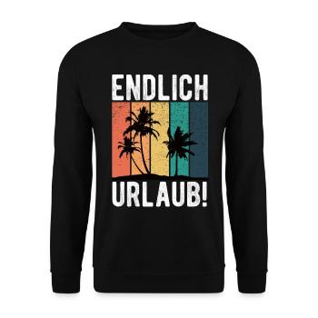 Sommerzeit Urlaub Spruch - Unisex Pullover - Schwarz - Vorne - Alina (178cm) & Michal (187cm)