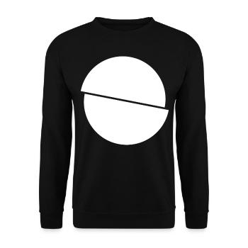 Halbe Kreise Weisses Design - Unisex Pullover - Schwarz - Vorne - Alina (178cm) & Michal (187cm)