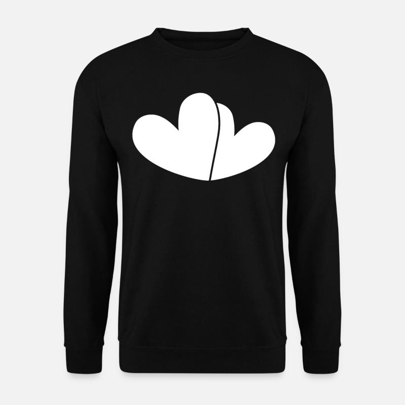 Double White Heart - Unisex Sweatshirt - black