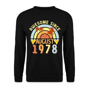 August 1978 Retro - Unisex Sweatshirt - black - Front - Alina (178cm) & Michal (187cm)