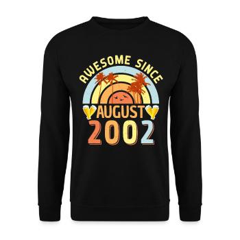 20.Geburtstag Im August 2002 - Unisex Pullover - Schwarz - Vorne - Alina (178cm) & Michal (187cm)