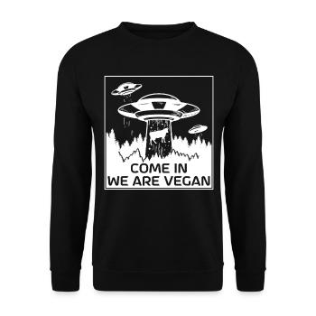 Alien Galaxy Ufo Außerirdische Raumschiff Weltall - Unisex Pullover - Schwarz - Vorne - Alina (178cm) & Michal (187cm)