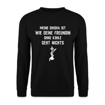 Shisha Doppelapfel Hookah Rauchen Tabak Vape Kohle - Unisex Pullover - Schwarz - Vorne - Alina (178cm) & Michal (187cm)