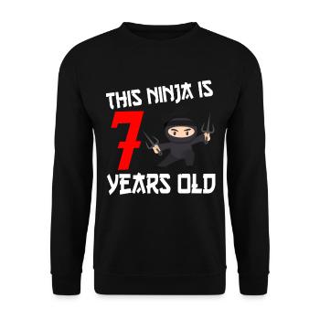 Ninja Ninjutsu Judo Katana Kinder Shuriken Warrior - Unisex Pullover - Schwarz - Vorne - Alina (178cm) & Michal (187cm)