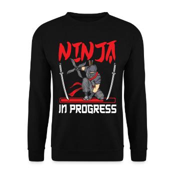 Ninja - Unisex Sweatshirt - black - Front - Alina (178cm) & Michal (187cm)