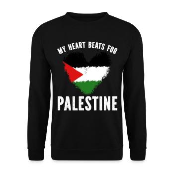 Palestine Cadeau Gratuit Palestine Bande de Gaza - Sweat-shirt Unisexe - noir - Devant - Alina (178cm) & Michal (187cm)