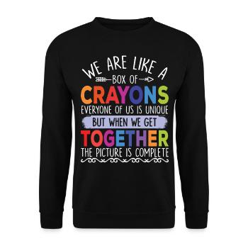 We Are Like A Box Of Crayons Back To School - Unisex Sweatshirt - black - Front - Alina (178cm) & Michal (187cm)