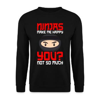 Ninja 6th Birthday - Unisex Sweatshirt - black - Front - Alina (178cm) & Michal (187cm)