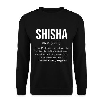 Shisha Tshirt Men Women's Hookah Pipe - Unisex Sweatshirt - black - Front - Alina (178cm) & Michal (187cm)