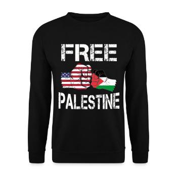 Palestine - Sweat-shirt Unisexe - noir - Devant - Alina (178cm) & Michal (187cm)