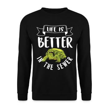 Turtle - Unisex Sweatshirt - black - Front - Alina (178cm) & Michal (187cm)
