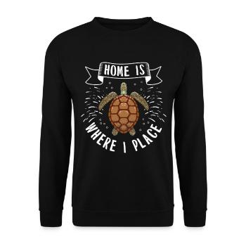 Turtle Relaxed Chill Sea Ocean Beach - Unisex Sweatshirt - black - Front - Alina (178cm) & Michal (187cm)