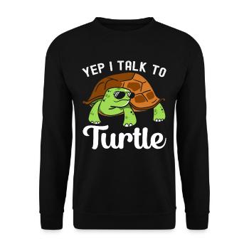 Turtle Tshirt Reptiles Children Men Women - Unisex Sweatshirt - black - Front - Alina (178cm) & Michal (187cm)
