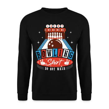 This is my Lucky Bowling Shirt - Do not wash - Unisex Pullover - Schwarz - Vorne - Alina (178cm) & Michal (187cm)