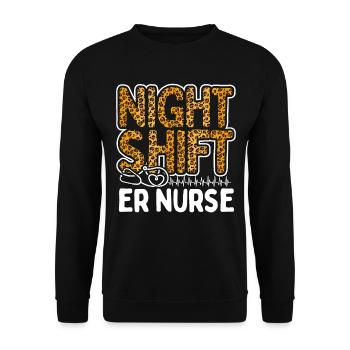 Équipe de nuit Urgence Médicale Léopard ER Infirmière Leo - Sweat-shirt Unisexe - noir - Devant - Alina (178cm) & Michal (187cm)